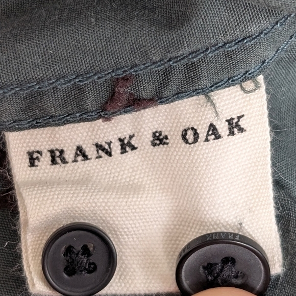 Frank & Oak St-Viateur Men's Forest Green / Fox Pattern 100% Cotton Shirt ~ Smal - Picture 11 of 11